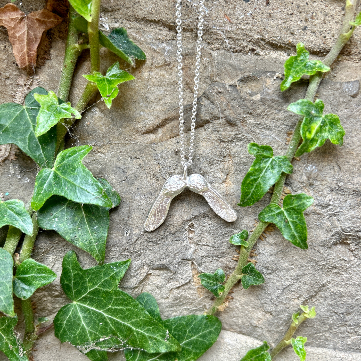 Sycamore Gap Silver Double Seed Pendant