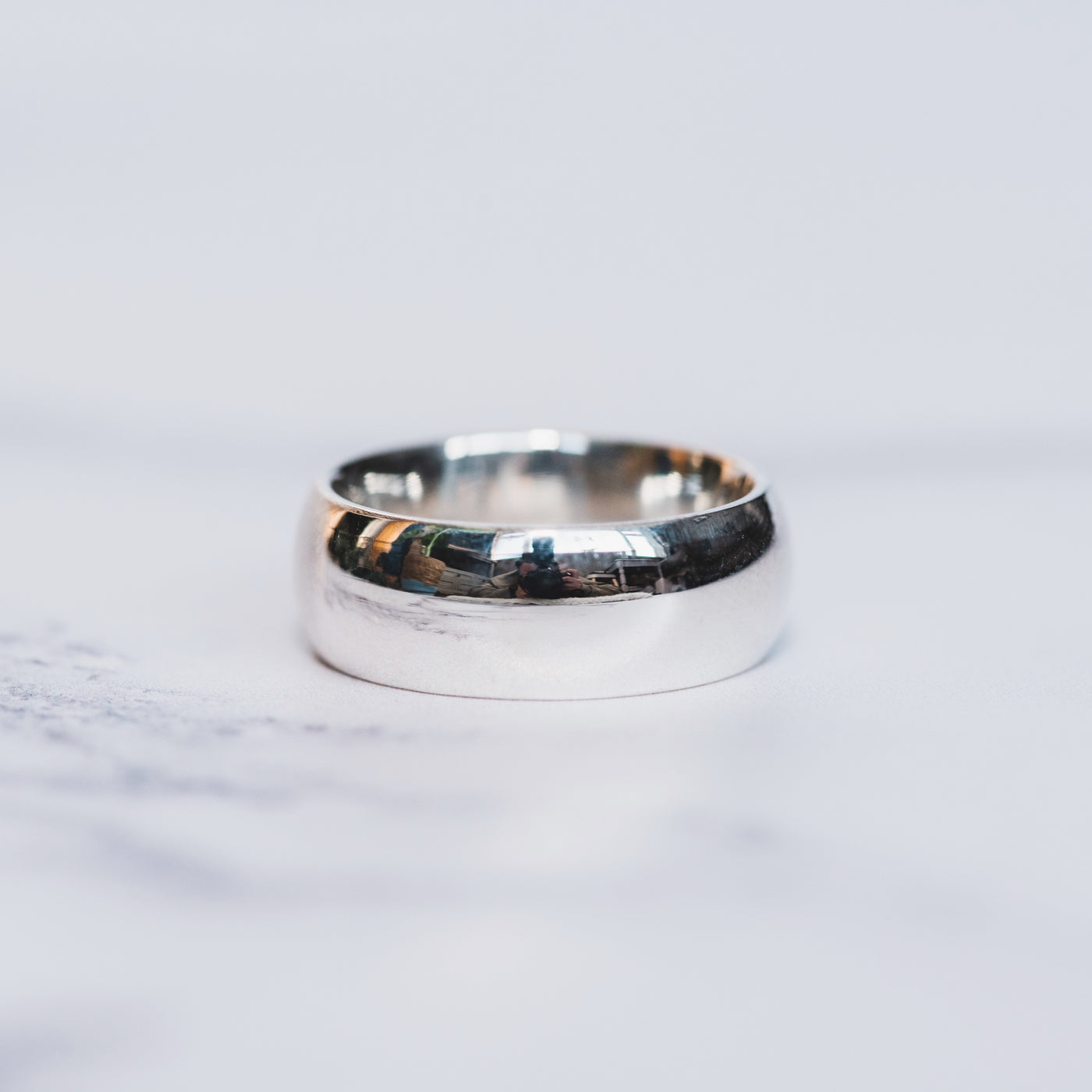 Silver 8mm Plain Court Ring