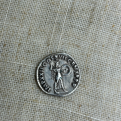 Gold Plated Minerva Roman Coin Pendant
