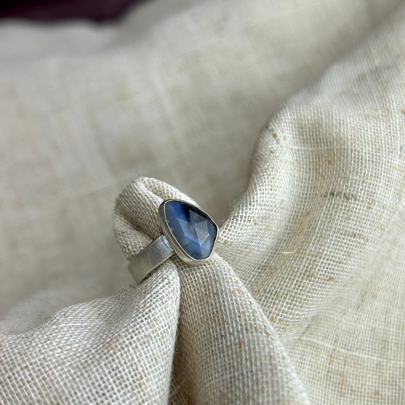 Sapphire and Silver Ring - Size J