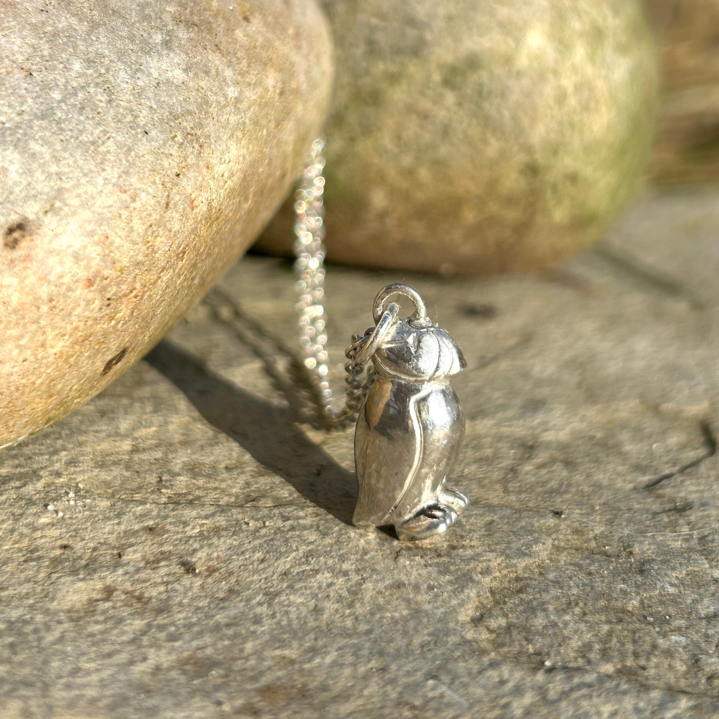 Silver Puffin Pendant