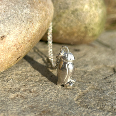 Silver Puffin Pendant