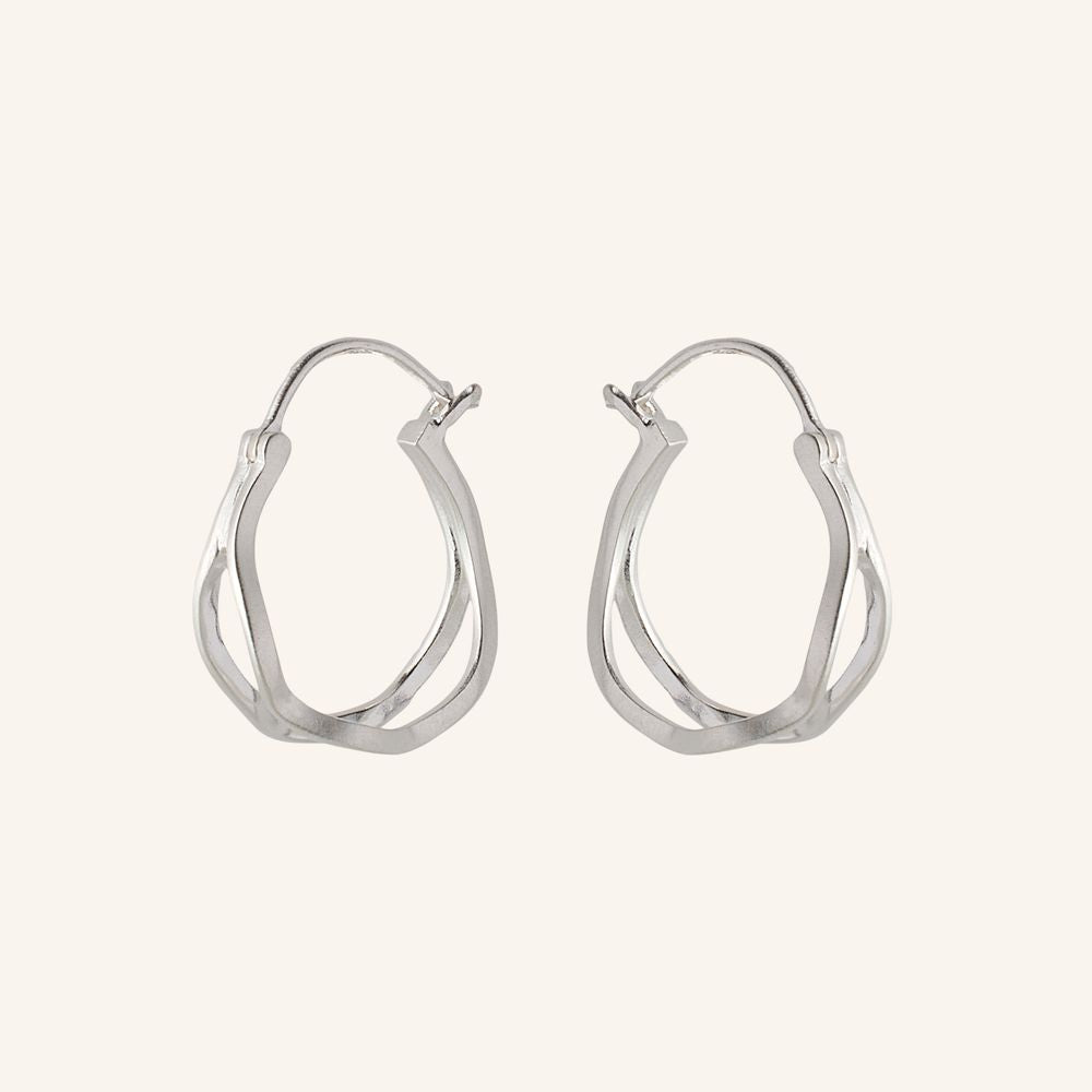 Pernille Corydon Gold Plated Stream Hoop Earrings