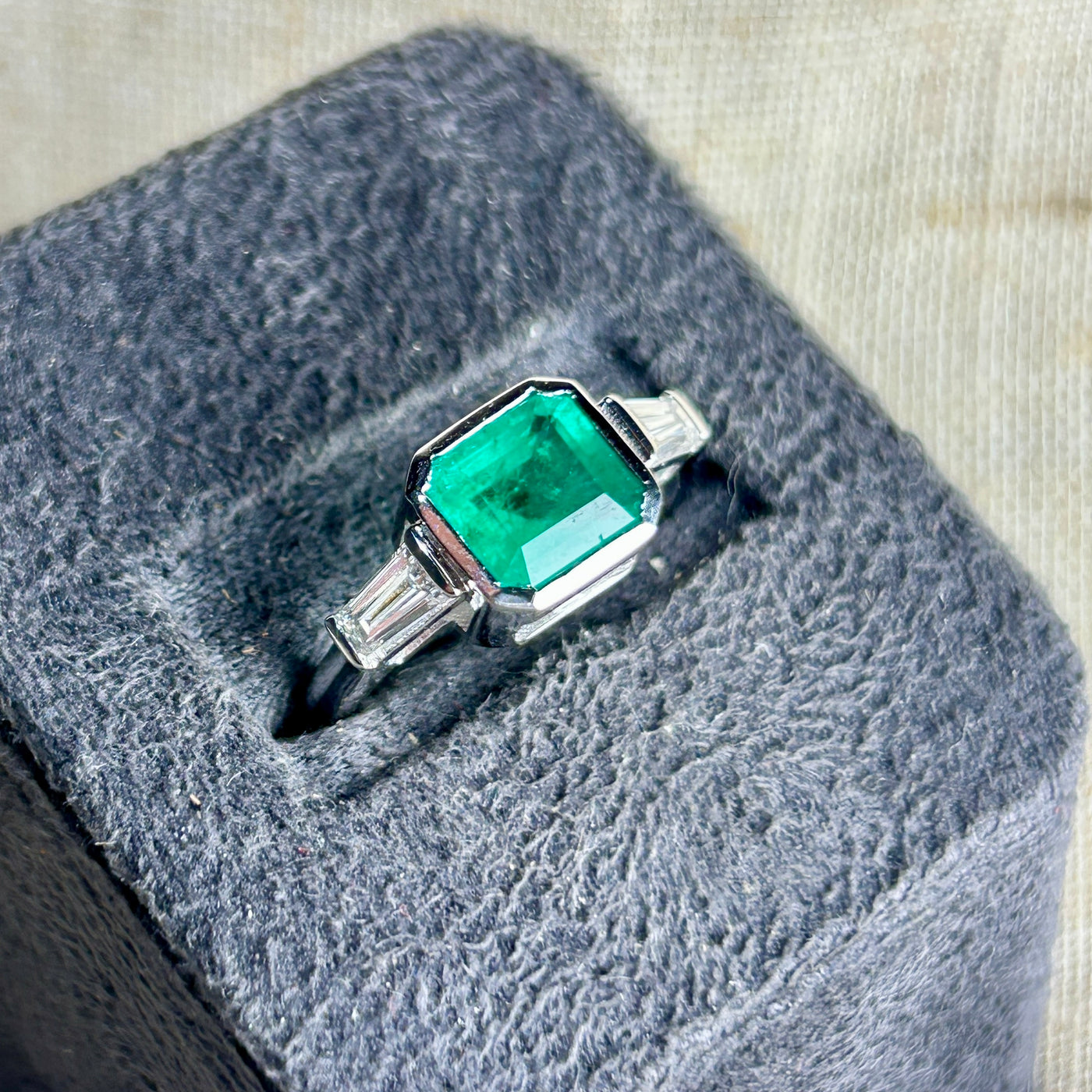 Brazilian Emerald and Diamond Ring