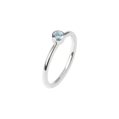 Aquamarine and Silver Stacking Ring