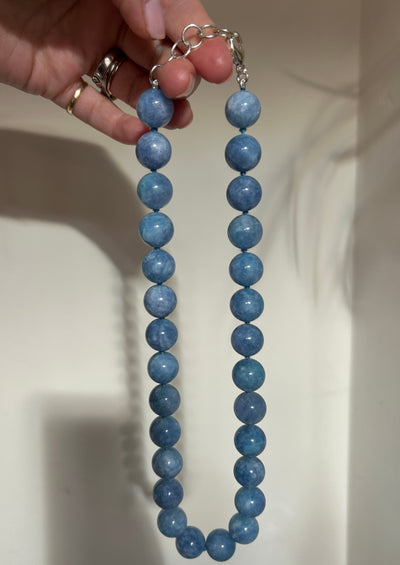 Blue Agate Bead Necklace