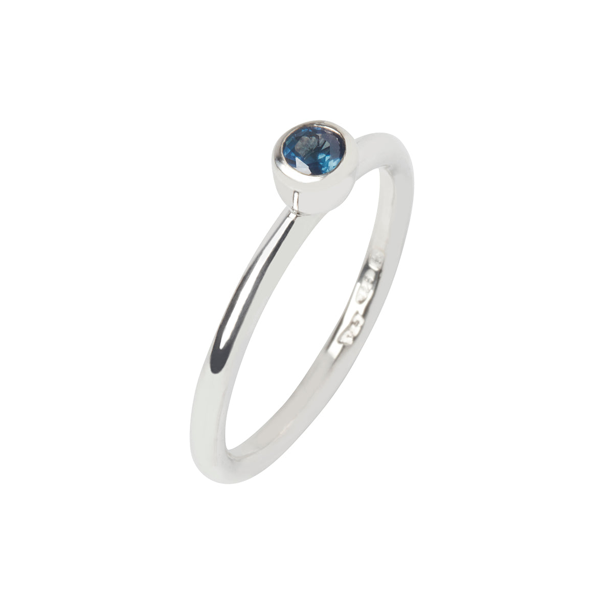 Blue Topaz and Silver Stacking Ring