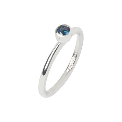 Sapphire and Silver Stacking Ring