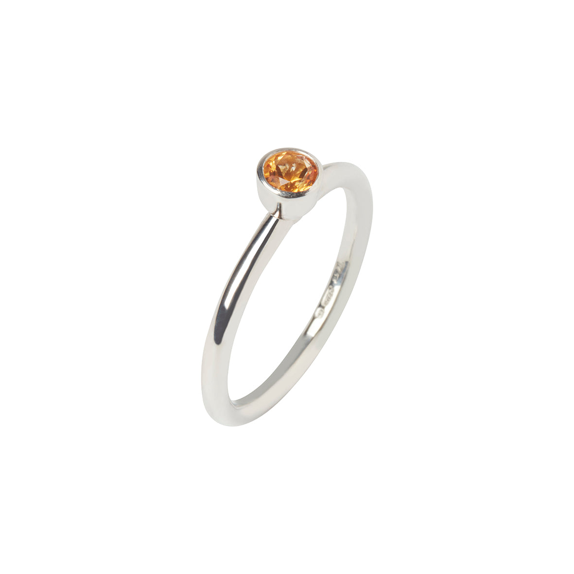 Citrine and Silver Stacking Ring
