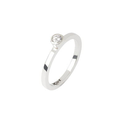 Cubic Zirconia and Silver Stacking Ring