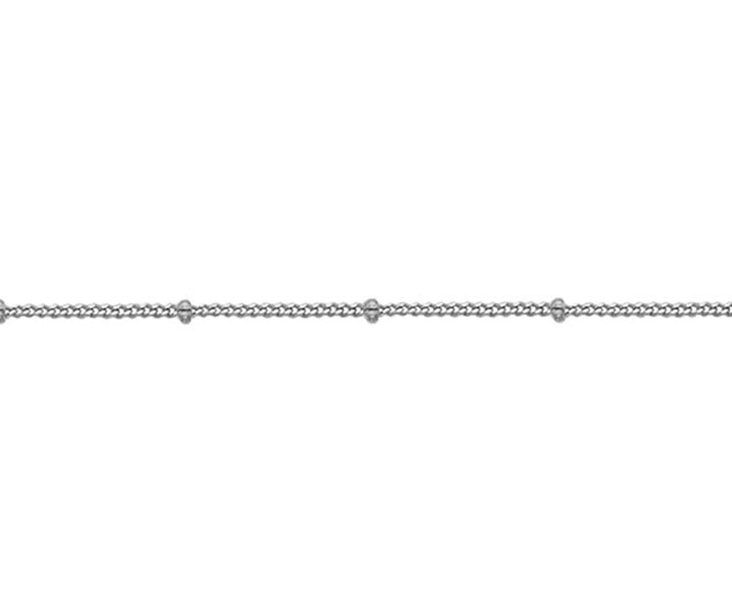 Silver Bead Curb Chain