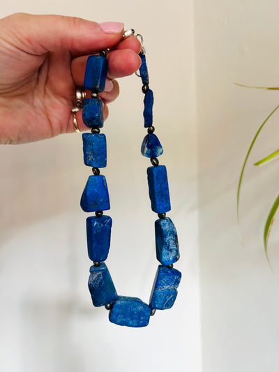 Rough Lapis Lazuli Bead Necklace