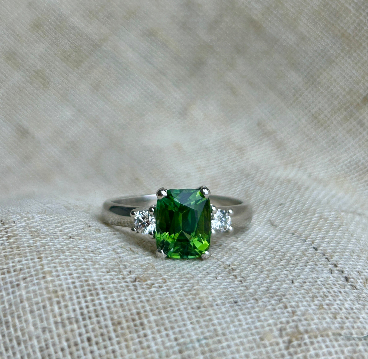 Tourmaline and Diamond Ring