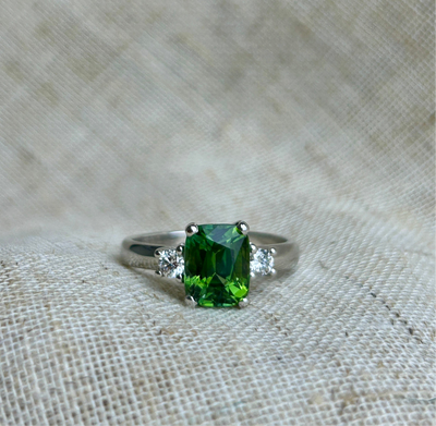Tourmaline and Diamond Ring