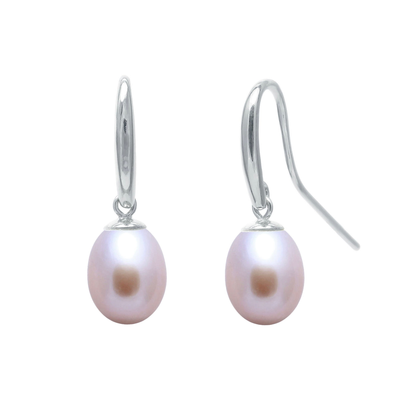 Pink Teardrop Pearl Drop Earrings