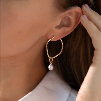 Recognised Gold Hoop Earrings with Pearls