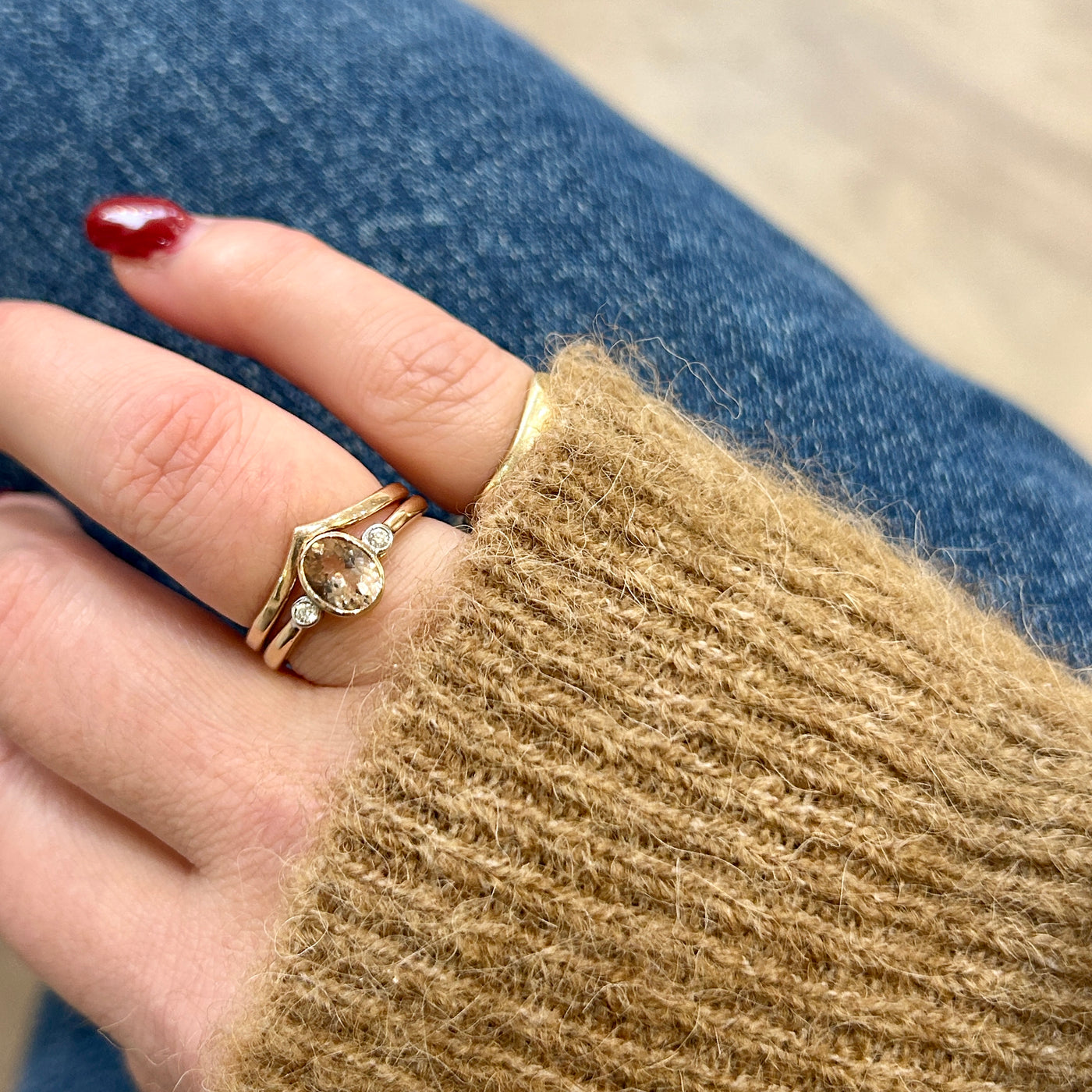Morganite and Diamond Ring
