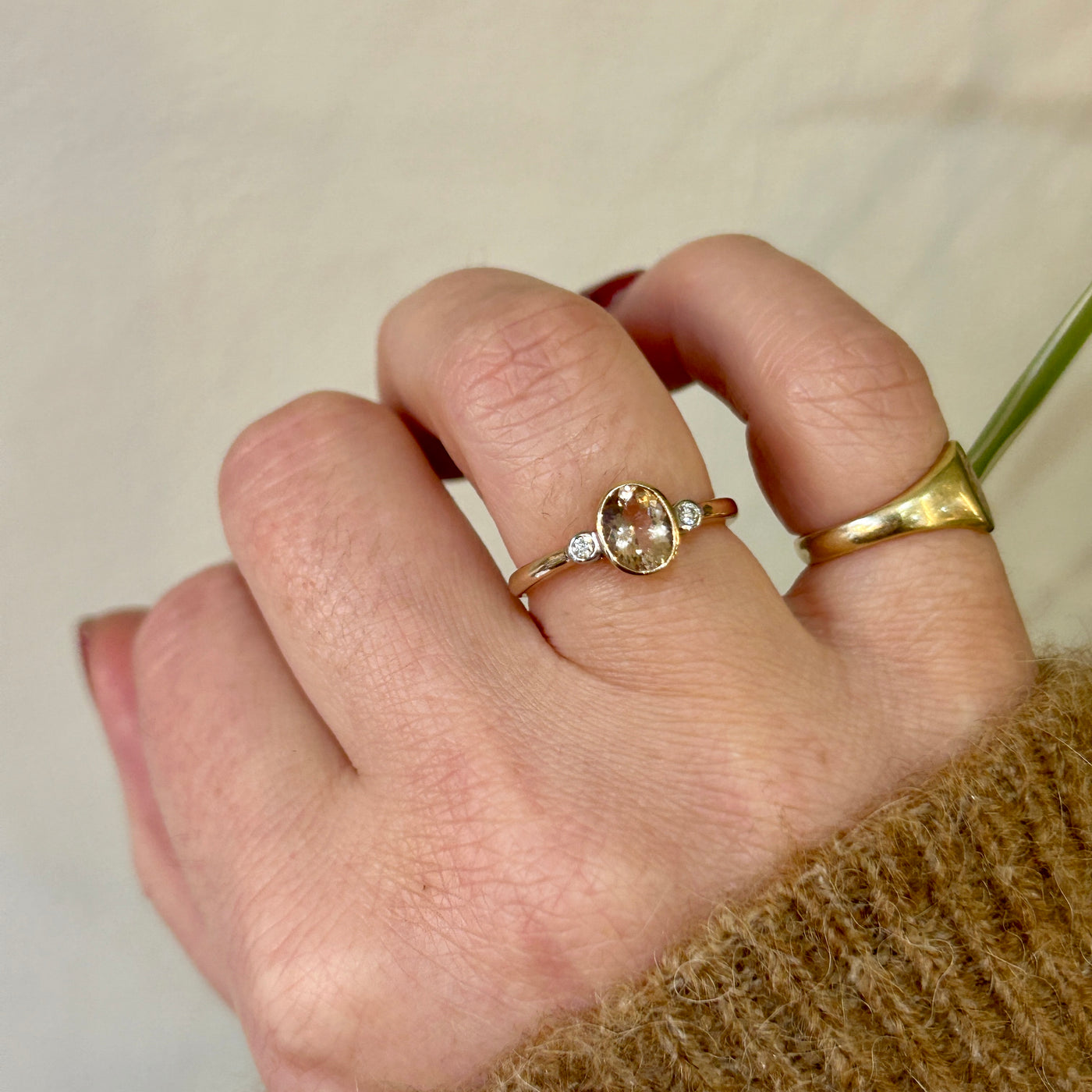 Morganite and Diamond Ring
