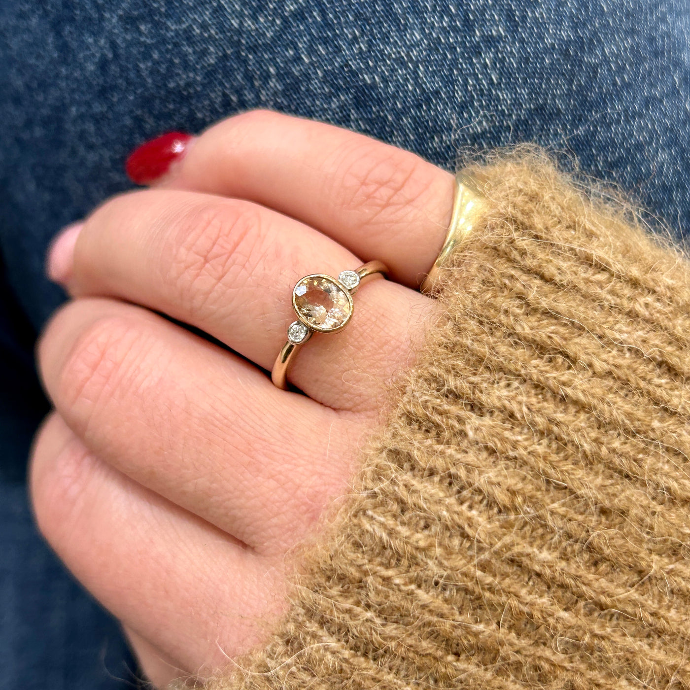 Morganite and Diamond Ring
