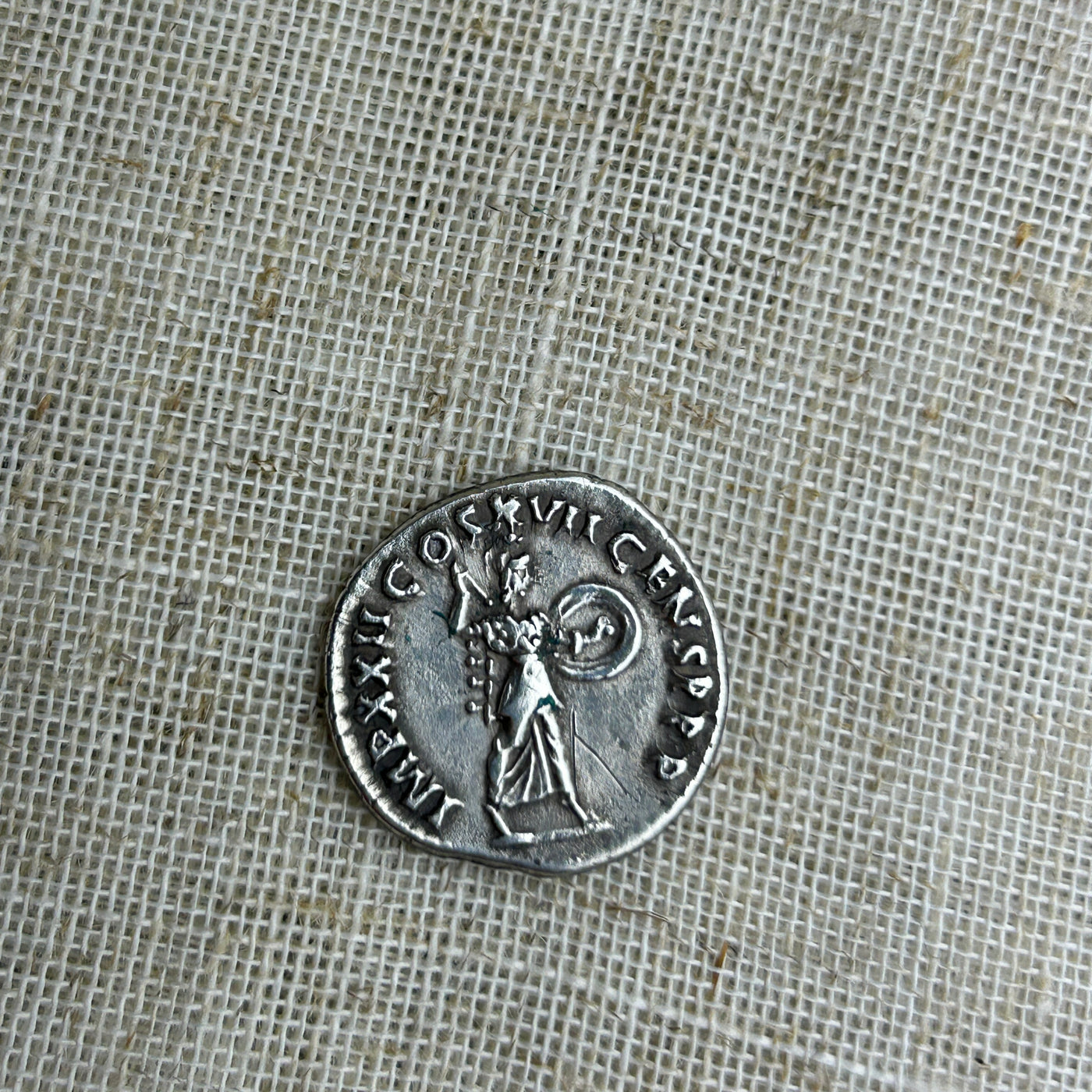 Silver Minerva Roman Coin Pendant