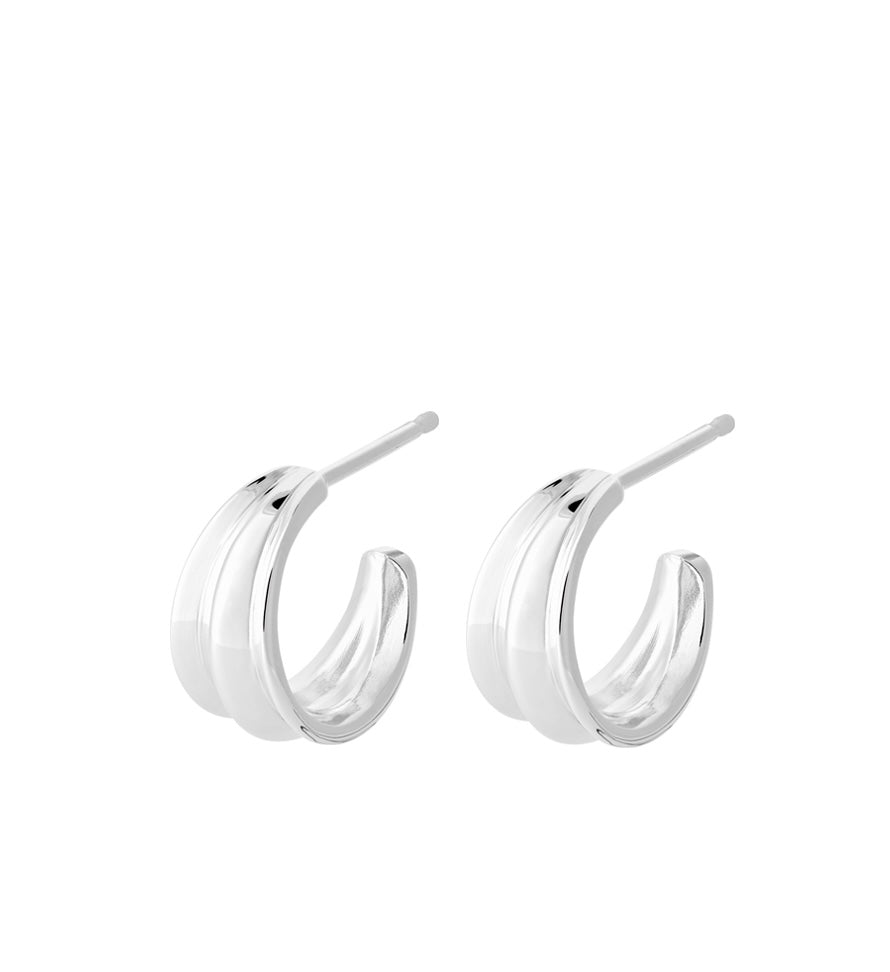 Pernille Corydon Mini Ocean Shine Silver Hoop Earrings