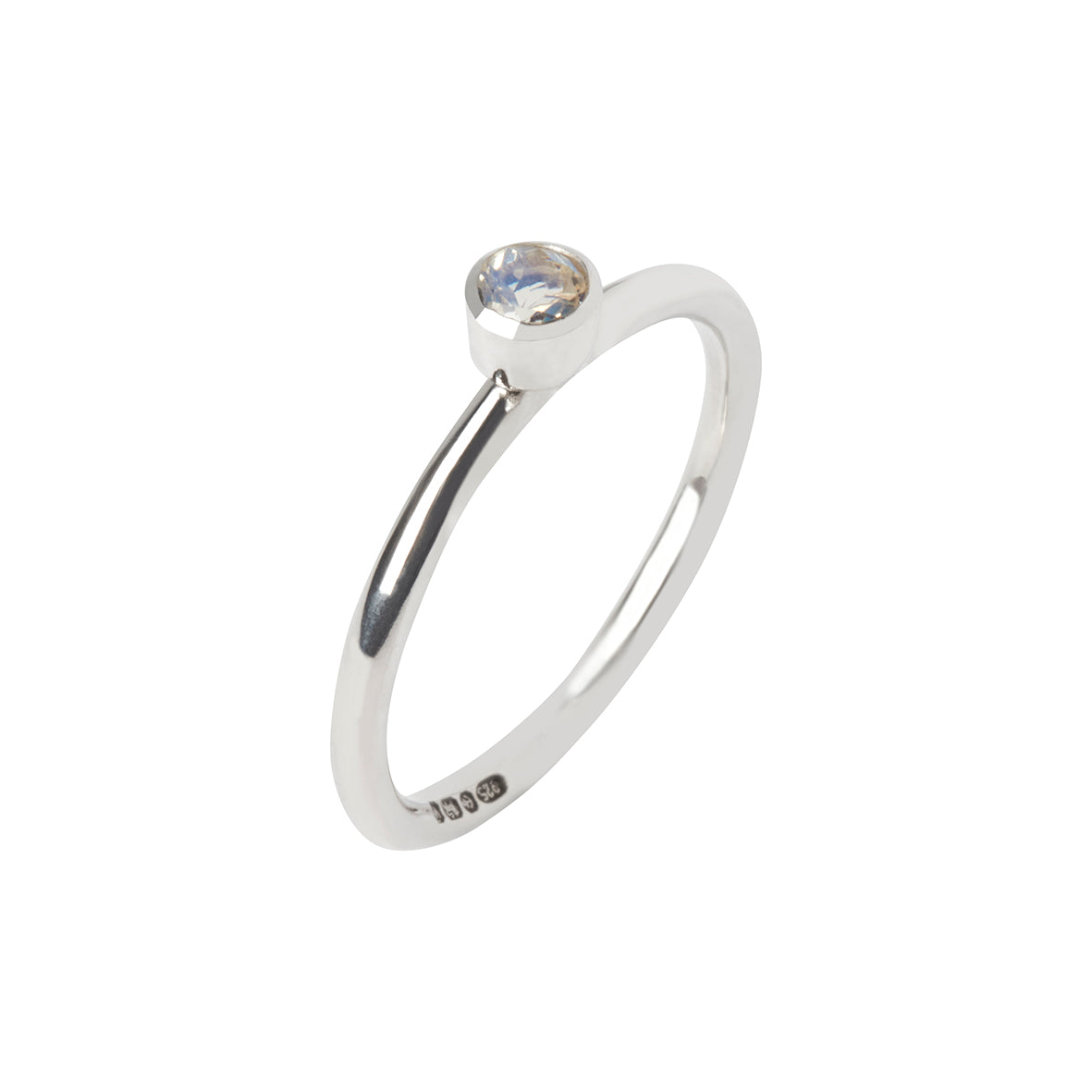 Moonstone and Silver Stacking Ring