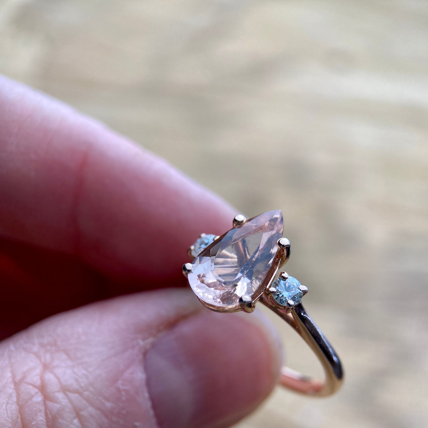 Morganite and Diamond Engagement Ring