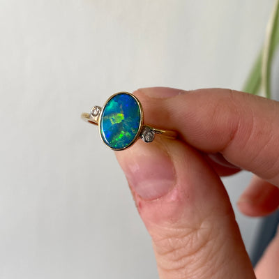 Pre-Loved Opal and Diamond Ring