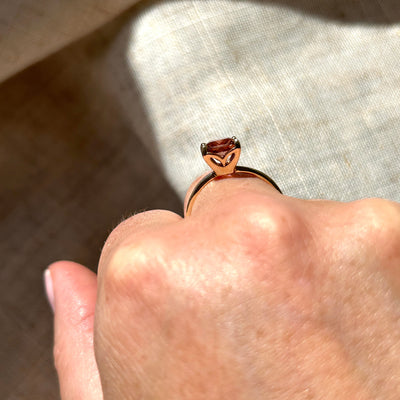 Pink Tourmaline and Yellow Gold Ring