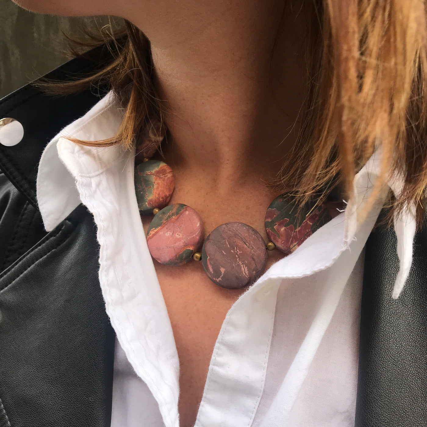 Red Creek Jasper Bead Necklace