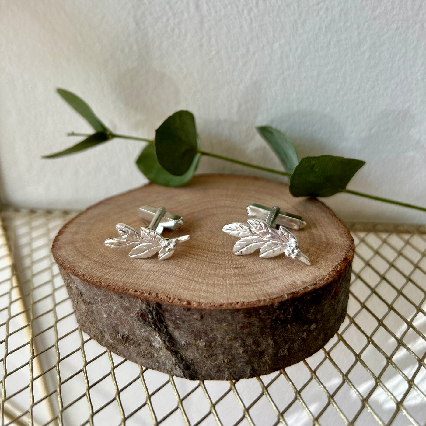 Silver Rowan Leaf Cufflinks