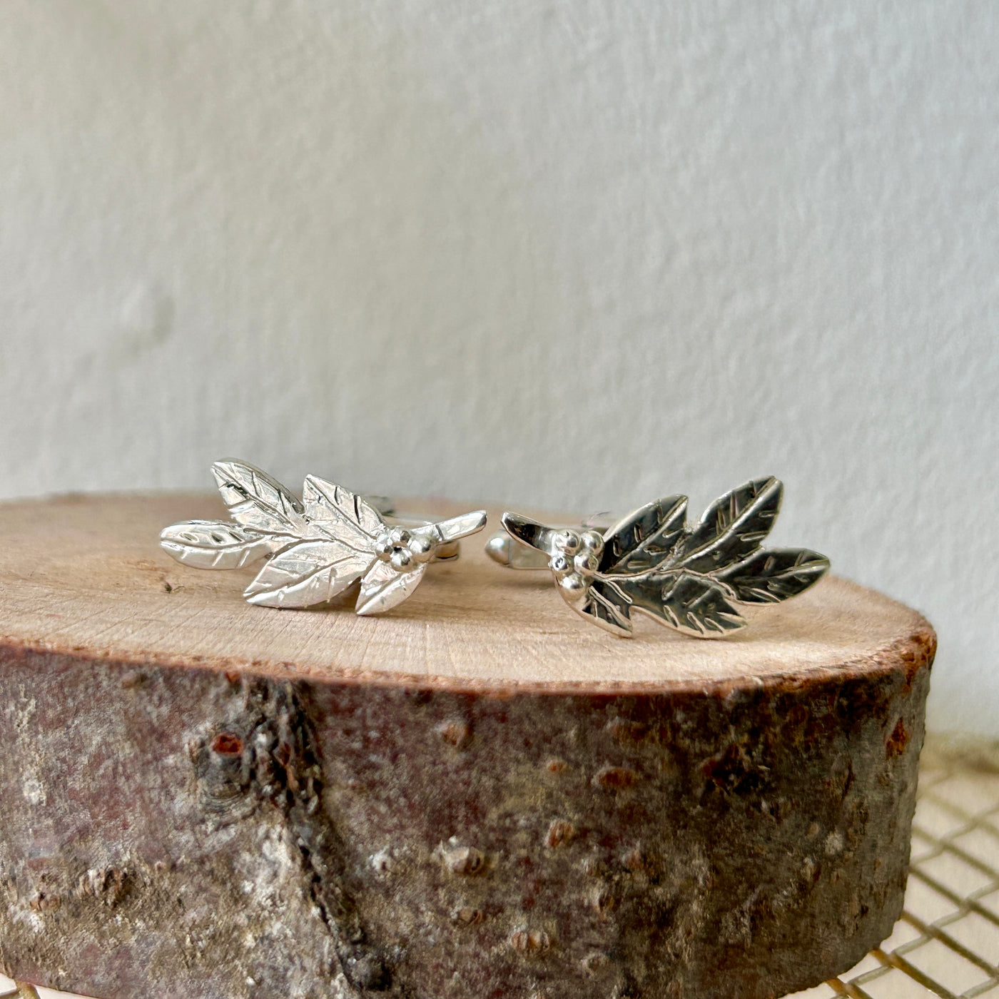 Silver Rowan Leaf Cufflinks