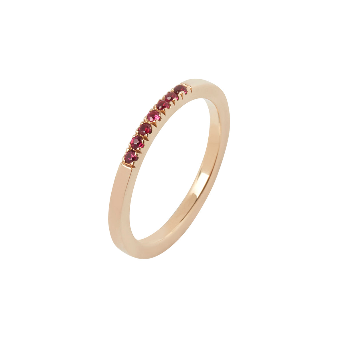 Gold Stacking Ring with Rubies
