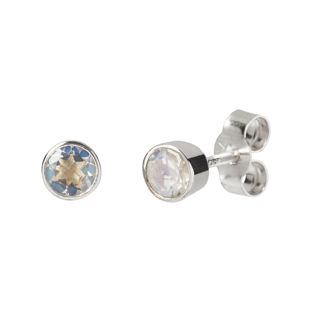 Moonstone and Silver Stud Earrings