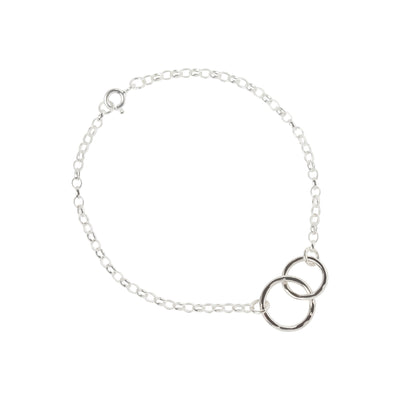 Silver Hammered Double Circle Bracelet