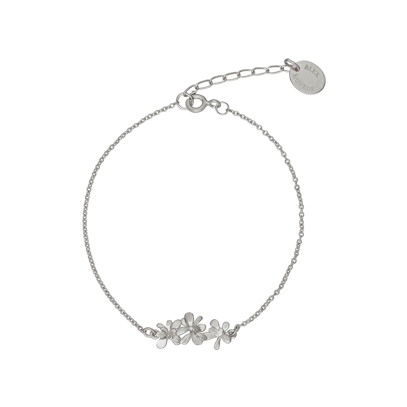 Alex Monroe Silver Rosette Flower Bracelet