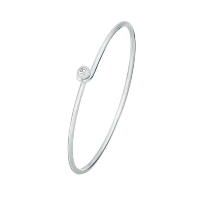 Silver Dove Charm on Silver Bangle