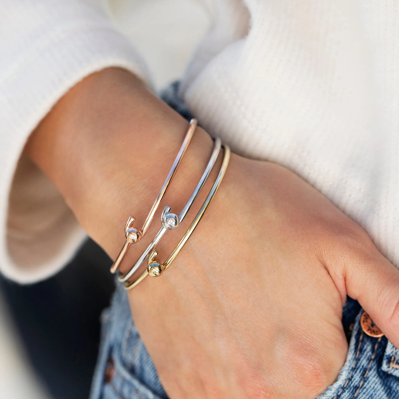 Silver Dove Charm on Silver Bangle