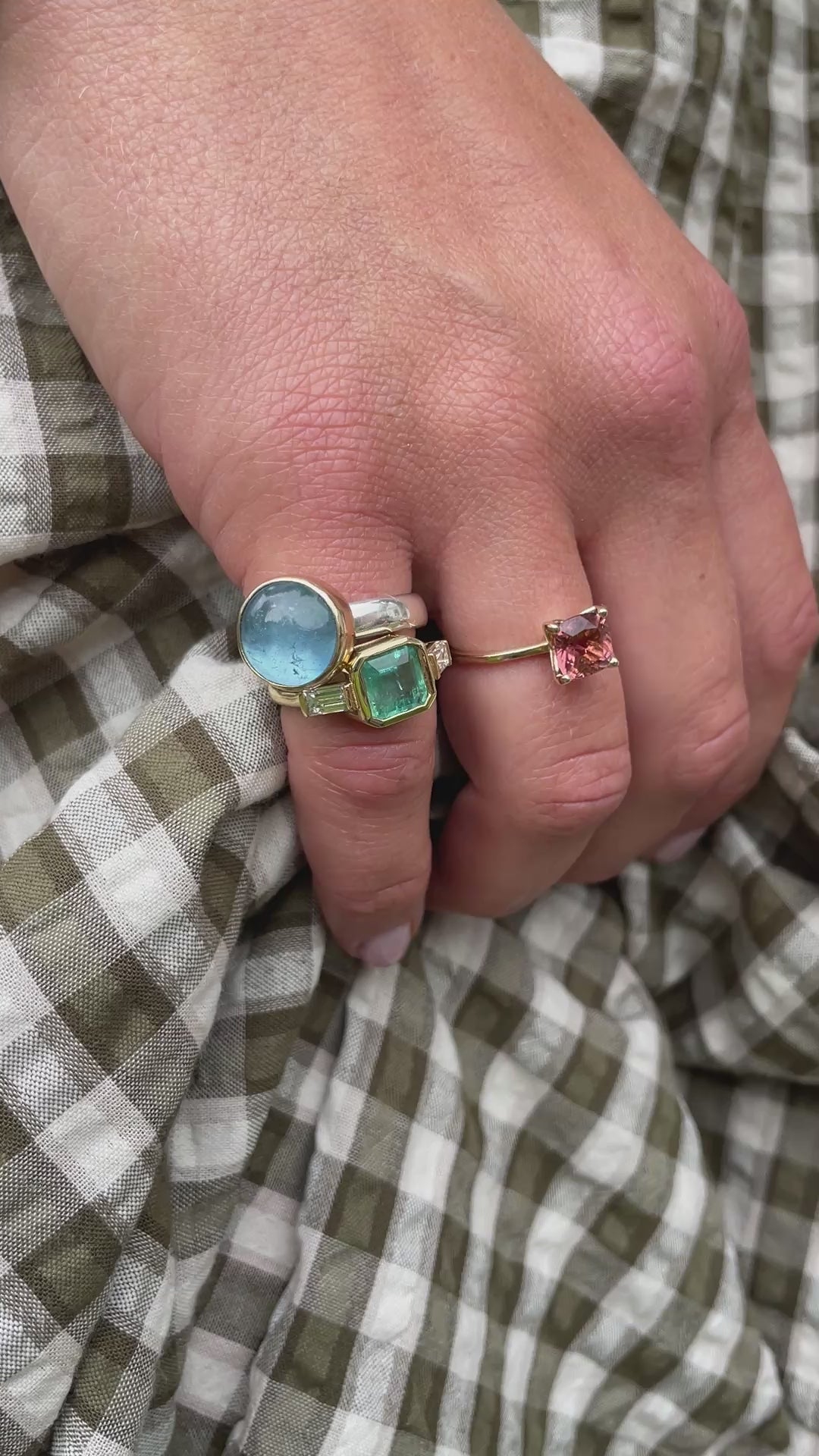 Aquamarine Ring in Silver with Gold Setting