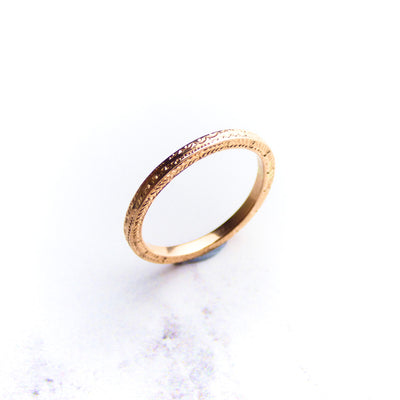 Rose Gold Engraved Stacking Ring