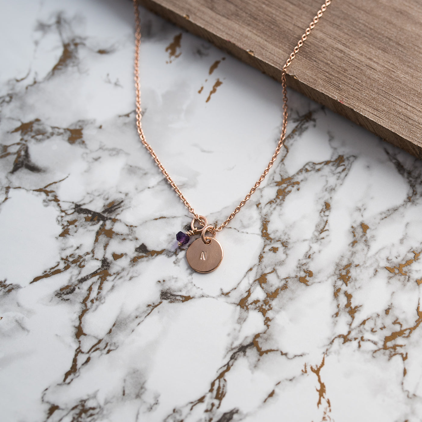 9ct Rose Gold Initial Disc Pendant, Pendant/Necklace - Kirsty Taylor Goldsmiths