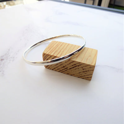 Silver Oval Section Bangle