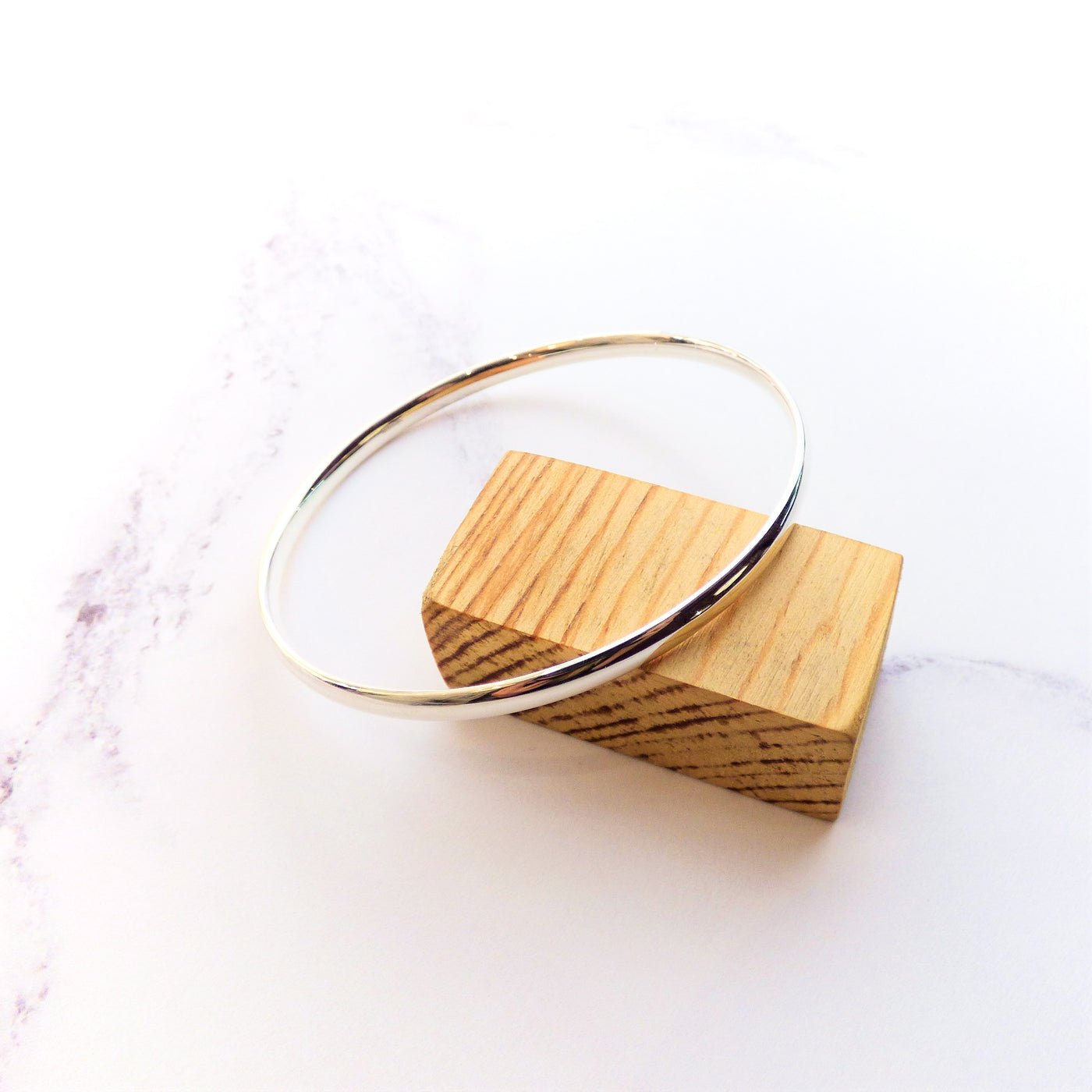 Silver Oval Section Bangle
