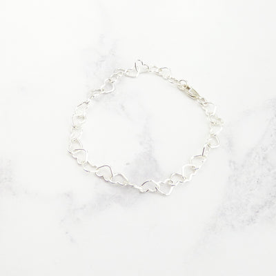 Silver Heart Chain Bracelet