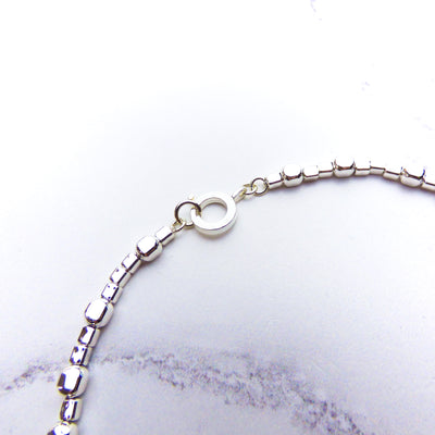 Silver Cube Bead Necklace