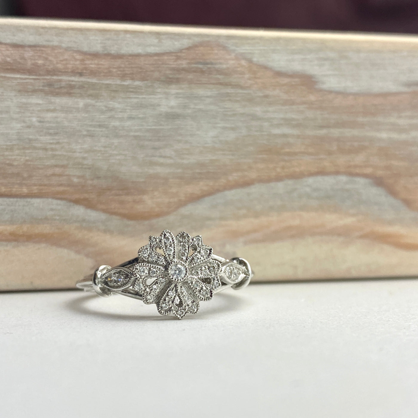Pre-Loved Diamond Flower Engagement Ring