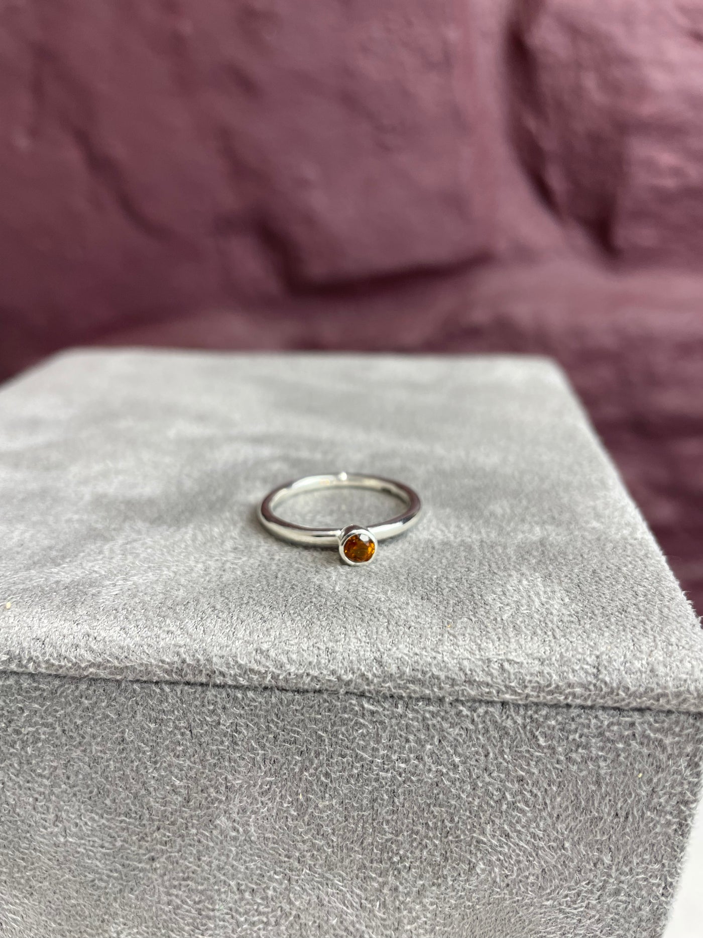 Citrine and Silver Stacking Ring