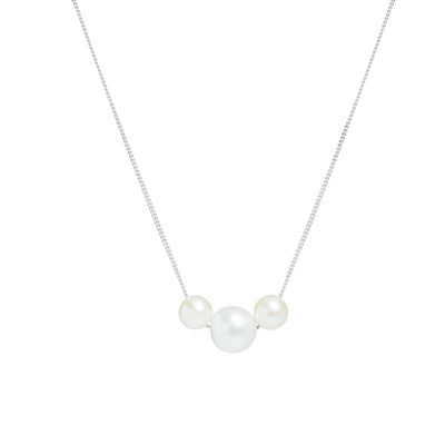 Floating Pearl Trio Necklace