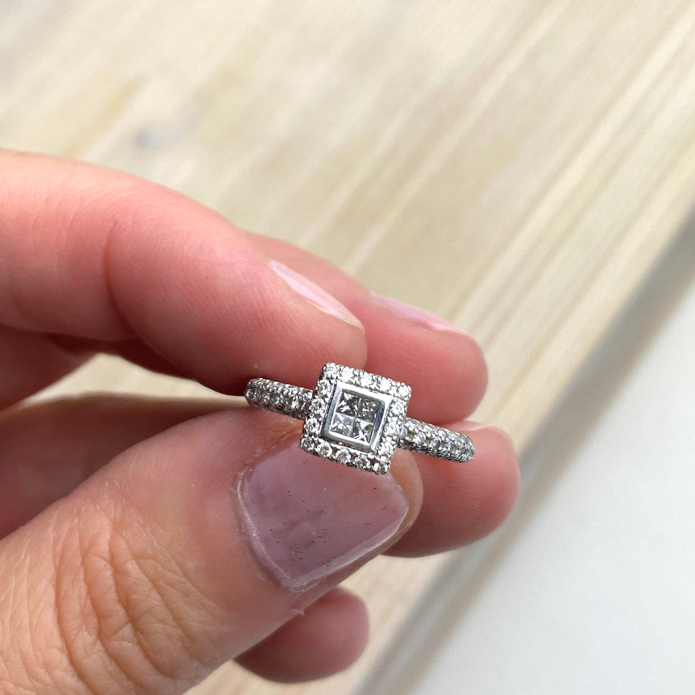Pre-Loved Square Diamond Engagement Ring