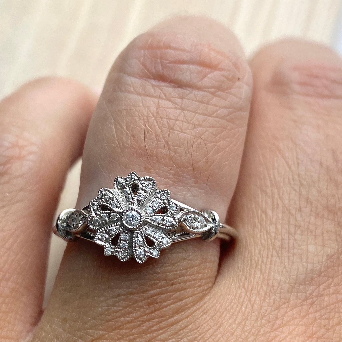 Pre-Loved Diamond Flower Engagement Ring